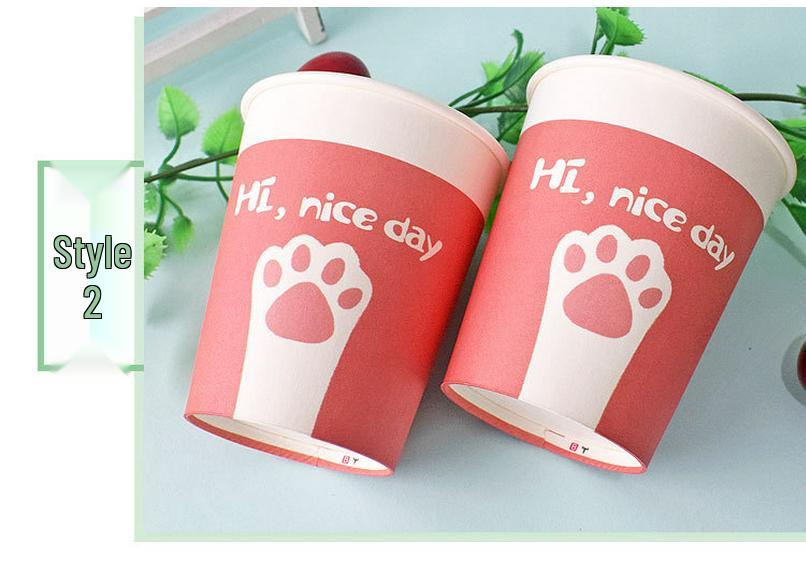 500-Piece Pack of Thickened Disposable Paper Cups for Home & Commercial Use, Suitable for Drinking Water or Tea, Customizable with Printed Logo.