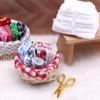 1Set Miniature Sewing Fabric Basket Ruler Scissors Home Model Decor Toy Doll House Accessories