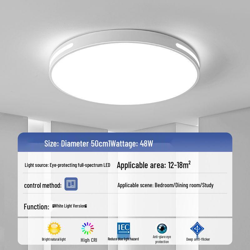 LED Ceiling Light: Ultra-Thin, Modern Round Lighting for Living Room, Bedroom, Dining, and Study Rooms