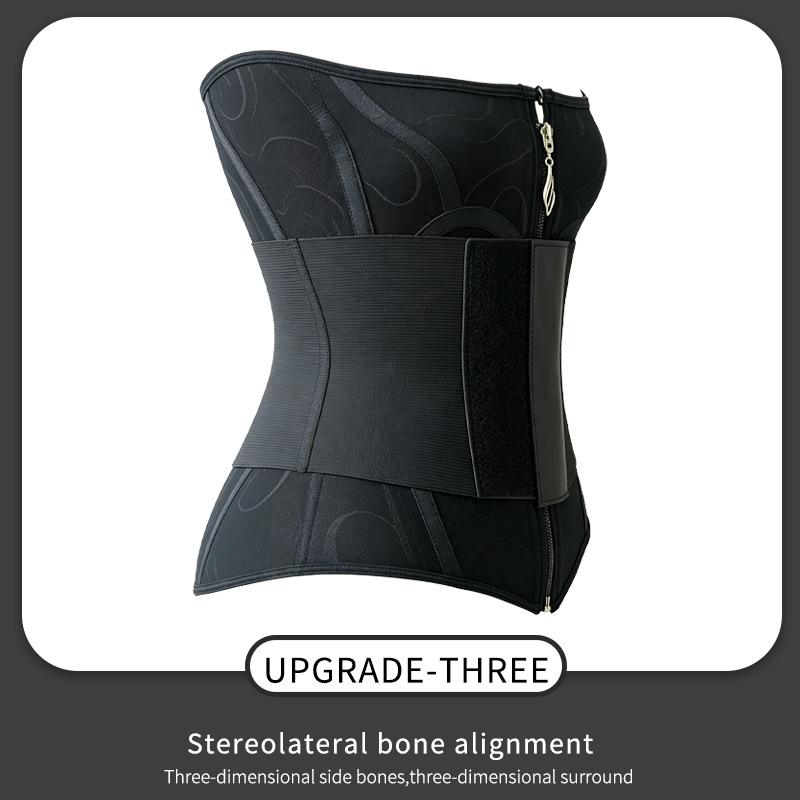 Double Layer Golden Zipper Velcro Waist Trainer Abdomen Shaping Waist Support Girdle