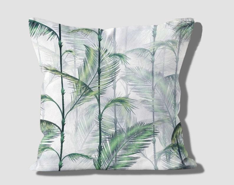 Home Decor Exotic Green Leaf Pattern Digital Printed Pattern Cushion Cover Suitable For Sofa Bedroom Car Pillow Cover