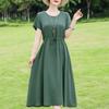 Elegant Women's Summer Dress Plus Size Short Sleeve Casual Long Dresses Vintage Clothes