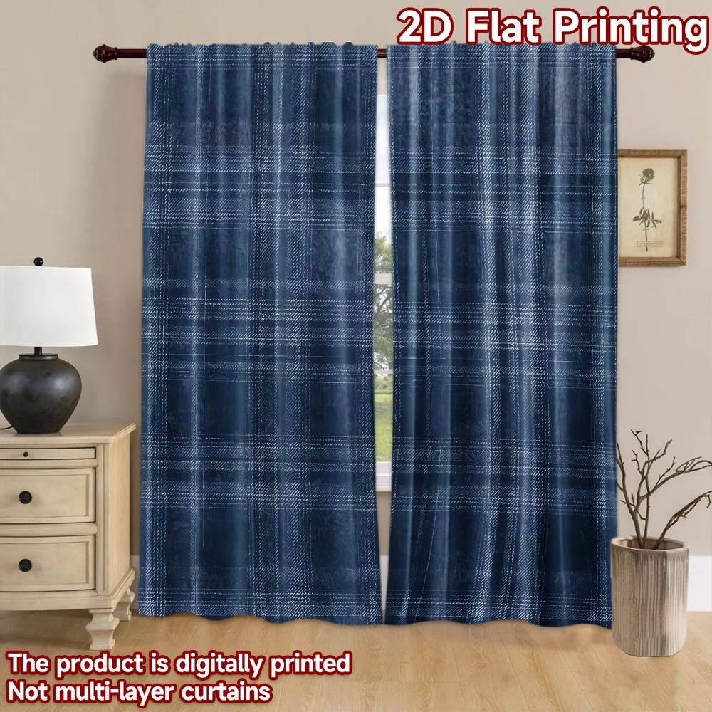 2D flat Photography Backdrop Scene Backdrop Blue Plaid Crisscross 100% Polyester Holiday Decorations Perfect for Suitable