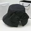 Bucket Hat with Hand-Knotted Bow Decoration Flat Dome Wide Brim Women Fisherman Hat Summer Outdoor Sun Protection Hat