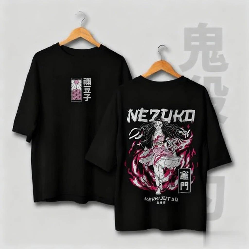 Demon Slayer Kamado Nezuko Graphic T Shirt Men Women Cotton Short Sleeve Tee Oversized Casual Tops Summer Streetwear Cosplay Y2k