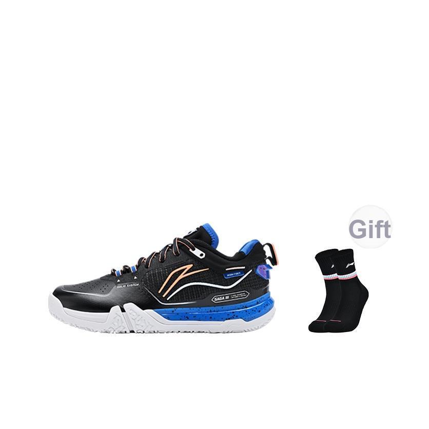 Li Ning Ground Flying 3 Pro Sports Versatile Shock Absorption Non-Slip Wear-Resistant Low-Top Badminton Shoes Night Elf Unisex Sneaker AYAV001-3