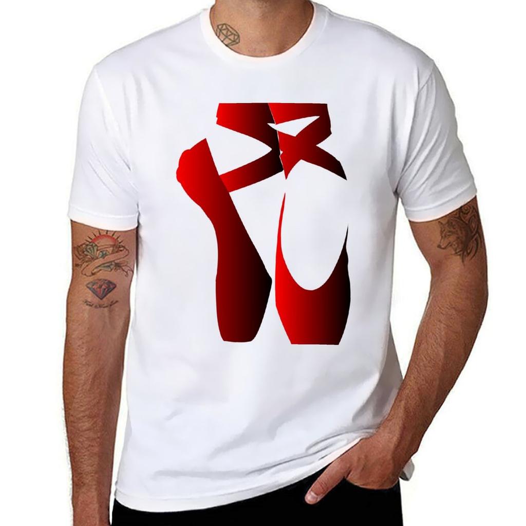 Red Pointe Shoes Tshirt Plus Size Solid Color Tshirt