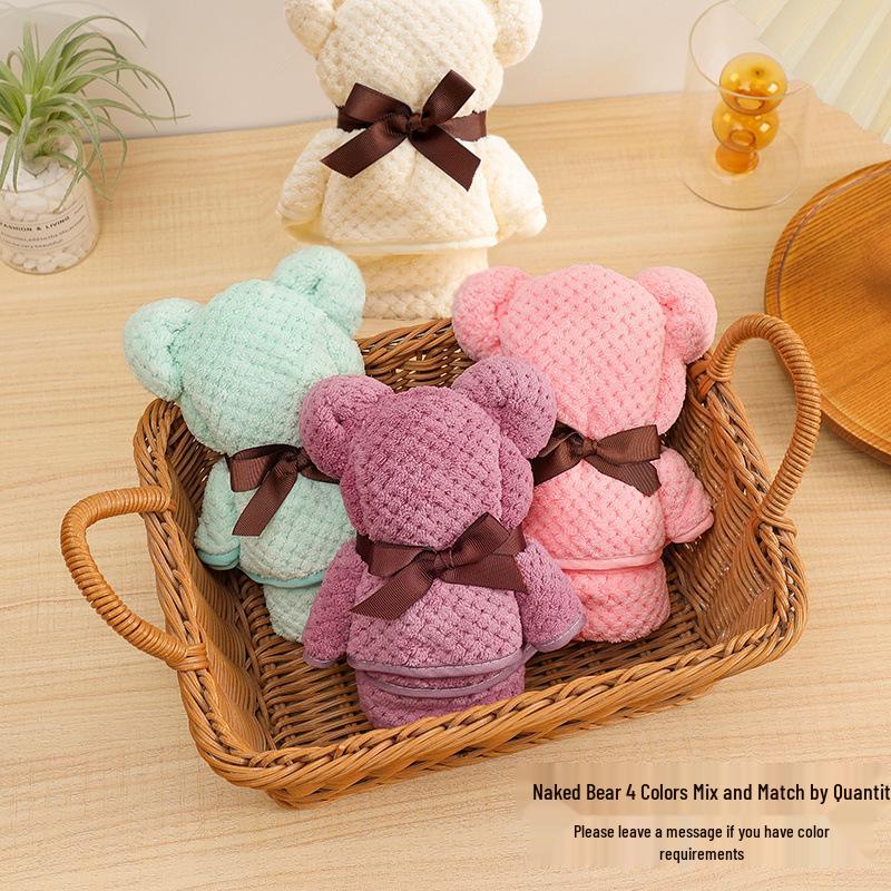 Coral Fleece Bear Towel Gift Box for Weddings and Promotions
