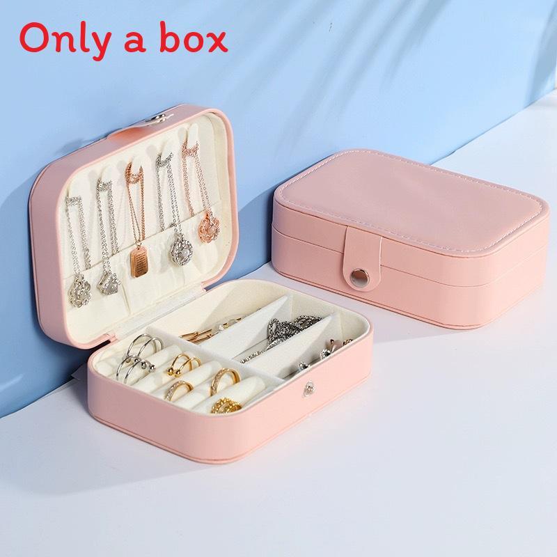 Elegant Leather Jewelry Box With Detachable Double Layers For Travel And Gift Use