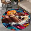 1PC Tazmanian Devil's Fury Round Rug, Non-slip Chair Mat, Home Decor, Circle Carpet Perfect for Office, Bedroom, Living Room,Christmas gift