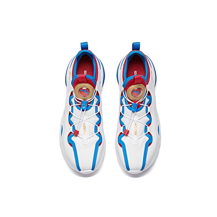 Anta Comfortable Fabric Cushioning Breathable Low Top Running Shoes Men's White Red Blue 912025570-2