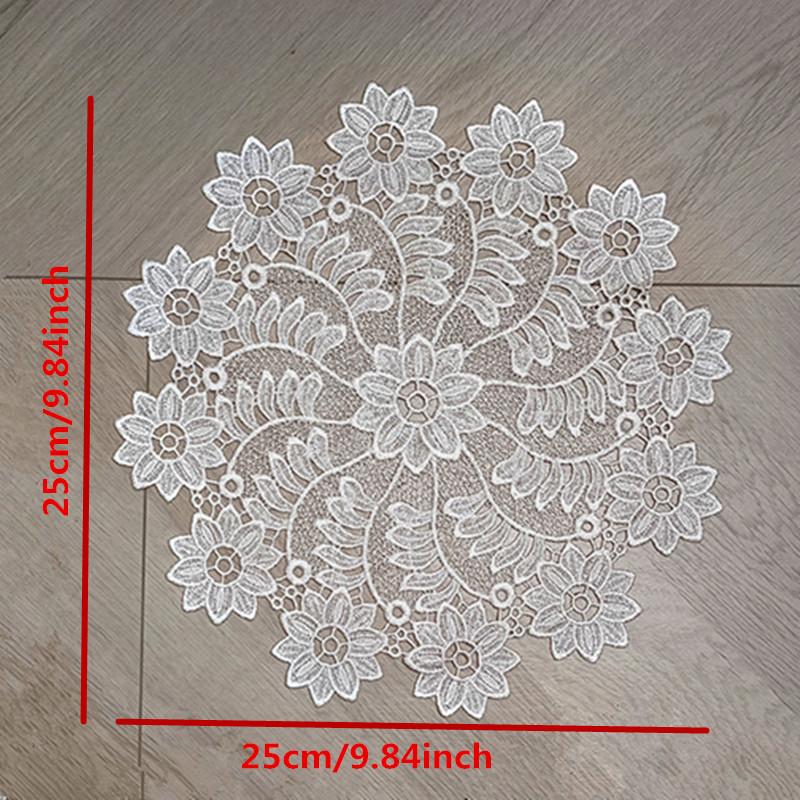 Lace White Embroidery Table Place Mat Wedding pad Cloth Drink Placemat Cup Mug Dinner Tea Coaster Glass Doily Kitchen