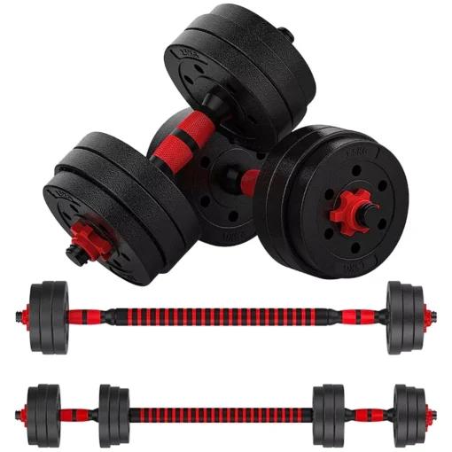 20kg adjustable bitumen dumbbells + barbells