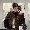 Damen Hirschlederjacke Kurzer Mantel Herbst Neu Koreanischer Stil High-End Lockerer Oberteil für zierliche Frauen Oberbekleidung
