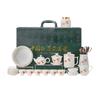 A large set of pure jade ice jade porcelain kung fu tea set will be given to leaders as high-end high-end gifts, and business high-end gifts.