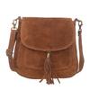Brown Suede Leather Handbag Vera Pelle Vanita