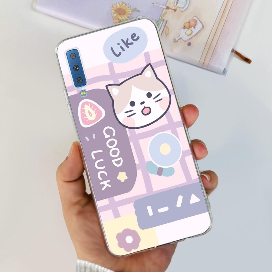 Silicone Cover For Samsung Galaxy A7 2018 Case A750 A750F Case Clear TPU Fashion Phone Case For Samsung A 7 2018 SM-A750F Fundas