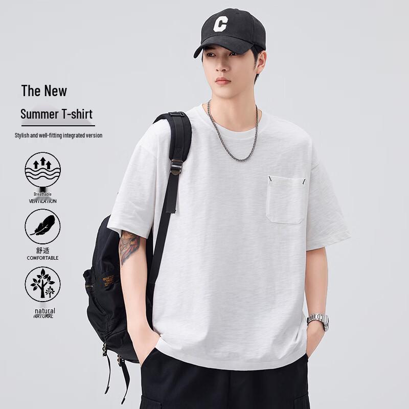 MEDE Men s Loose Fit Short Sleeve Pocket T-Shirt 4XL