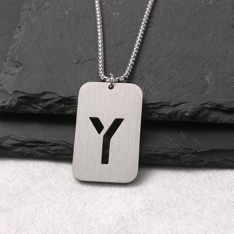 Personalized 2024 Stainless Steel Dog Tag Necklace: Hip Hop Style Long Chain for Couples