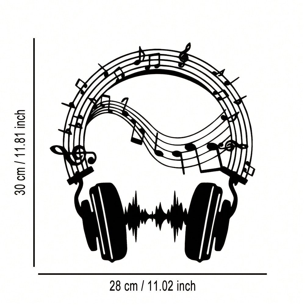 

2D Minimalist Note Metal Wall Art Home Office Cafe Music Decor Gift 28x30