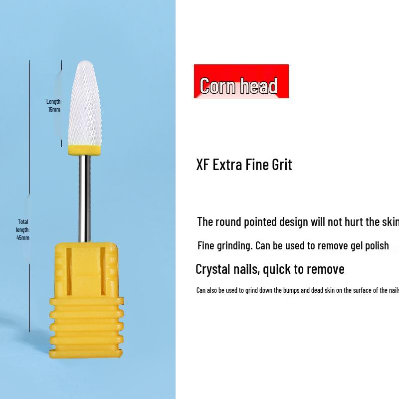 Tungsten Carbide Drill Bit with Ceramic Grinding Head for Cuticle Removal and Russian Manicure Prep