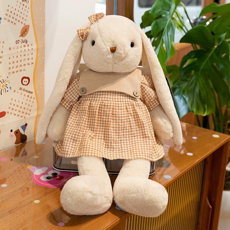 Lily Rabbit Plush Toy Cute Coffee Long Ears Rabbit Doll Ragdoll Birthday Gift Rabbit Machine