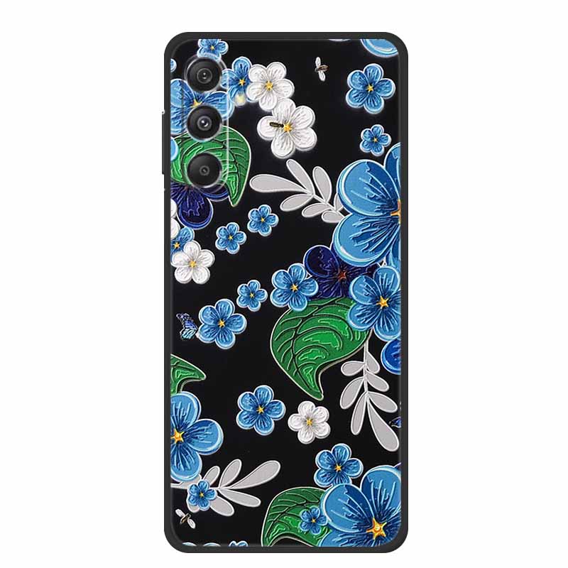 For Samsung Galaxy A16 5G Case 3D Emboss Black Silicone Soft Back Cover Case For Samsung C55 M55 M35 A35 M34 A15 A25 S24 FE Case