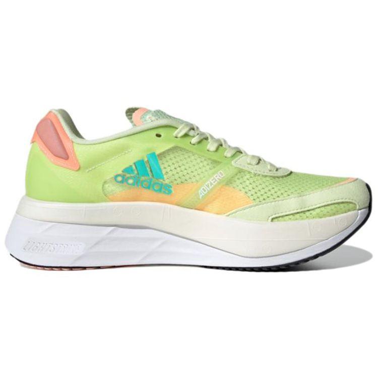 adidas Adizero Boston 10 Almost Lime Mint Rush Damskie Sneakersy Zielone Jasne-Flash-Pomarańczowe GY0906