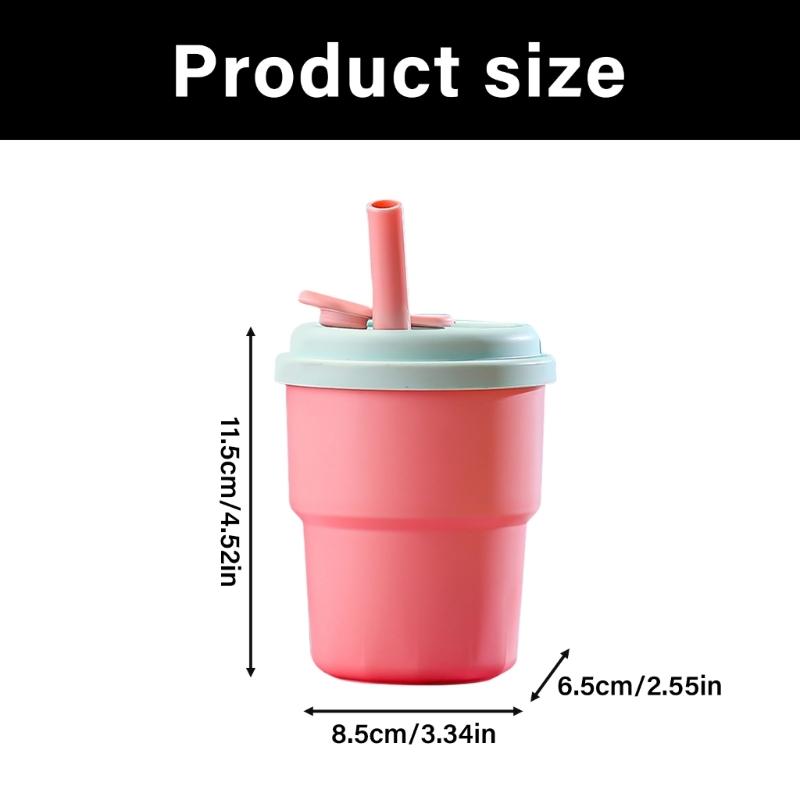 Macaron Colored 380ML Drinking Cup with Straw Leak Proof Lid Plastic Water Bottle For Travel Gym Daily Hydrations