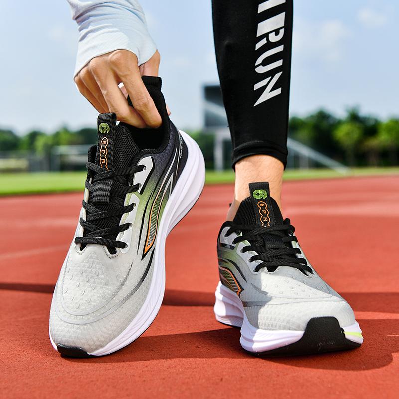 Running Shoes Men Comfortable Soft Lace-Up Sports Shoes Men Thick-Soled Lightweight Breathable Anti-Slip Mesh Casual Shoes Men