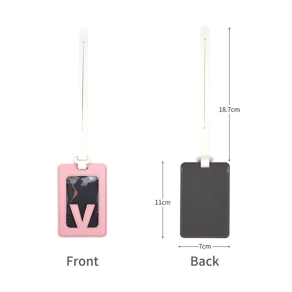 Solid Color 26 Letter Name Luggage Tag PU Alphabet Card Holder Airplane Suitcase Tag Women