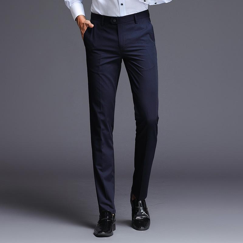 Pánské 2024 Klasické Čtyřsezónní Kalhoty s Rovnou Nohavicí - Business Casual & Profesionální Styl.