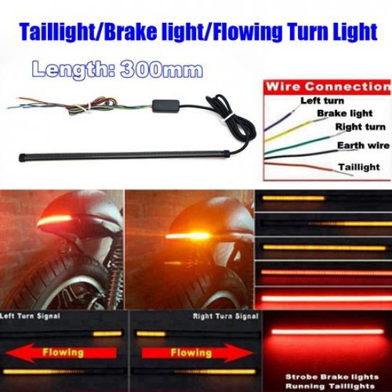 Brake Light Strip Waterproof 30cm Motorcycle Sequential Flowing LED Tail