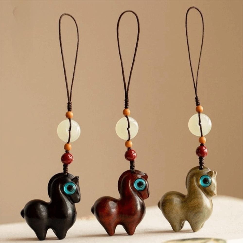 Sternzeichen Taschenanhänger Sandelholz Chinesischer Stil Schlüsselanhänger Niedlich Holz Handykette Autoschlüsselanhänger