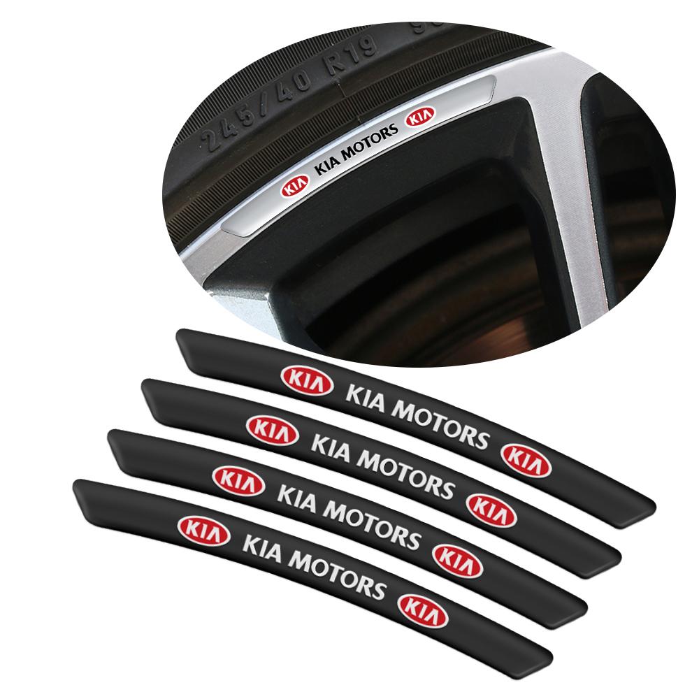 4pcs Aluminum Car Badges Wheels Rims Sticker Auto Accessories For KIA Ceed Sportage Rio 3 Proceed K5 Sedona Forte Cerato Venga MO6