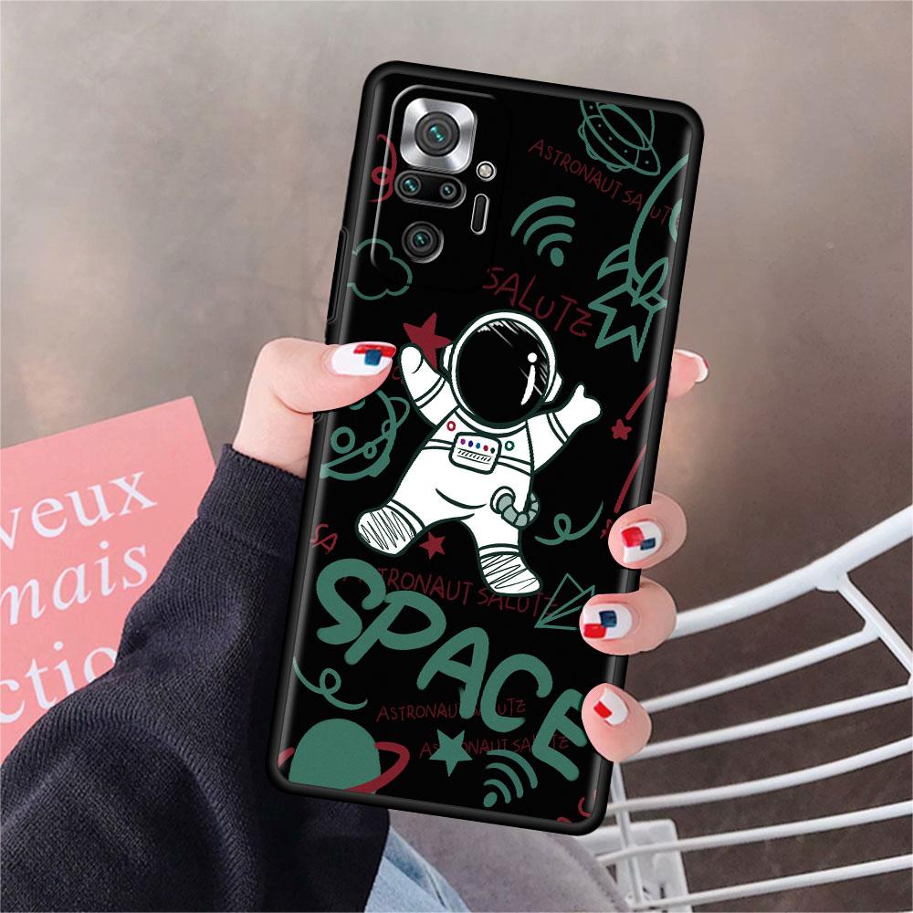 

Чехол для Xiaomi Redmi Note 10 9 11 Pro Мягкий чехол для телефона 10S 9S K40 8 9A 9C 9T 7 10C 8T Силиконовая крышка Космос Крутой Астронавт Ракушка Redmi Note 7