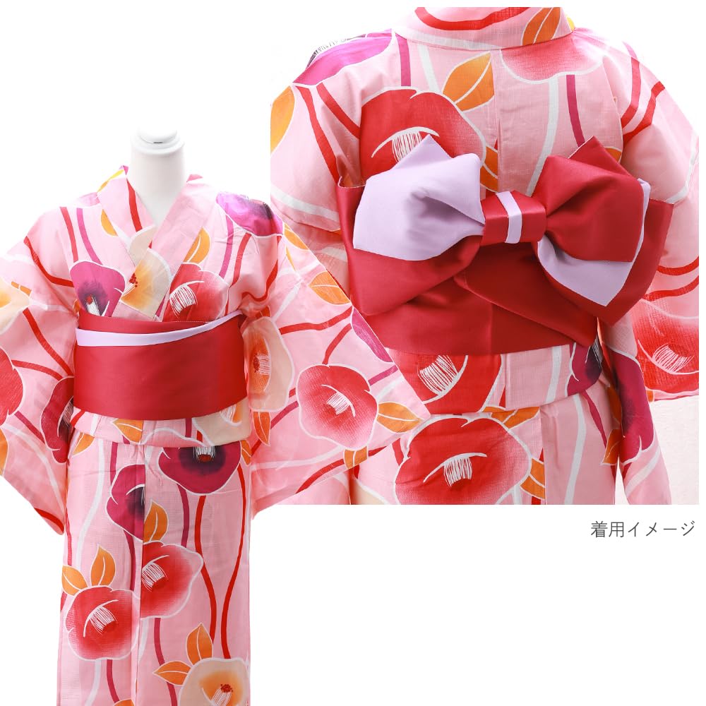 Laissez le modèle choisir votre préféré haut différent facile à faire ensemble rose [SAKIKU-EN] vous, couleur, qualité, tissage, yukata prêt à l'emploi, obi,