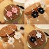 Hook Earrings Elegant Piercing Women Flower Petals Rhinestone Ear Dangle