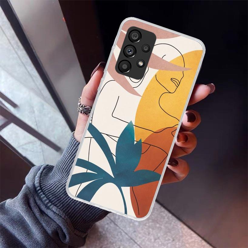 Abstract Women Face Line Phone Case For Samsung Galaxy A17 A57 A37 A16 A26 A36 A56 A15 A25 A35 A55 A14 A13 A54 A53 A34 A24 A33 A