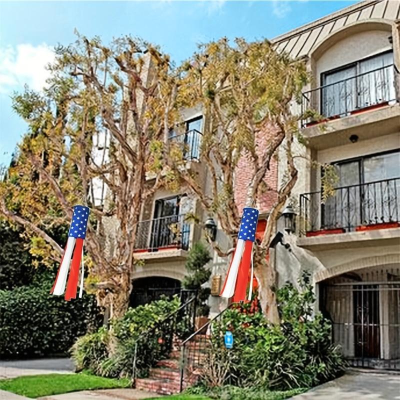 American Flags Windsock,Star & Striped USA Patriotics Decorations Independences Day Outdoor Hangings Decorations Windsock