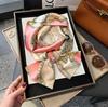 Small Silk Scarf Women's Spring and Autumn Thin Korean Version Versatile Thin and Narrow Long Scarf Tied Hair Temperament Square Scarf with Suit Shirt