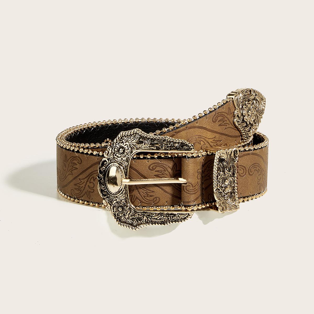 

Ретро кожаный ремень с пряжкой-пином в стиле Y2K - Широкий, Универсальный, Хип-хоп стиль для женщин 105 cm