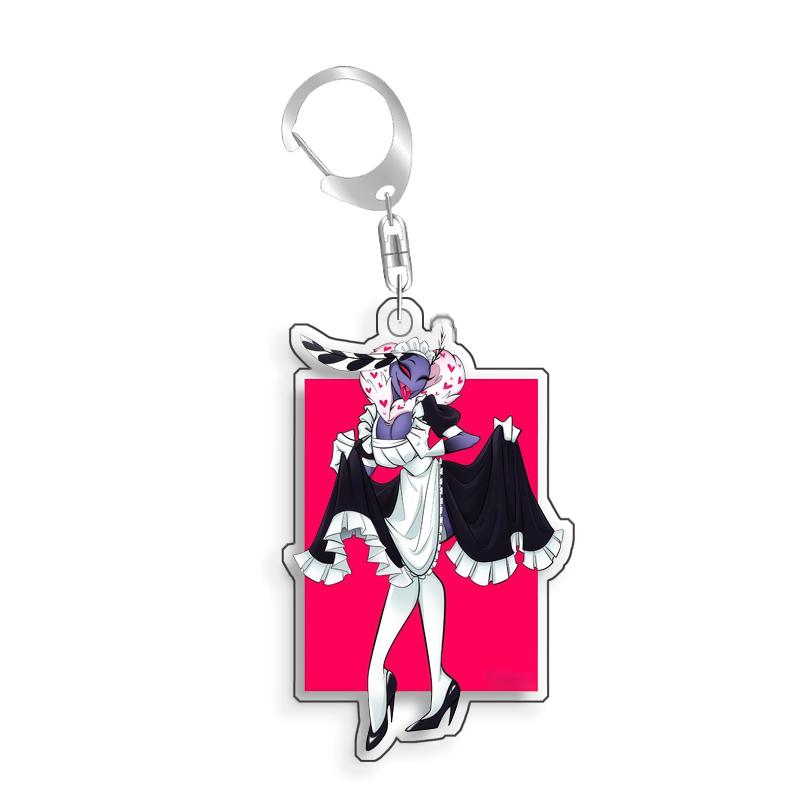 Hazbin Hotel Angel Dust Valentino Vox Velvette Blitzo Stolas Acryl Sleutelhanger Hanger Tas Bedeltjes Spel Anime Collectie Speelgoed Cadeau 5cm gray