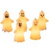 Halloween Spøkelseslys Skummelt Spøkelsesdekorasjon Lysende Spøkelsespynt Hengende Lys for Bord Kaminhylle Veggdekorasjon