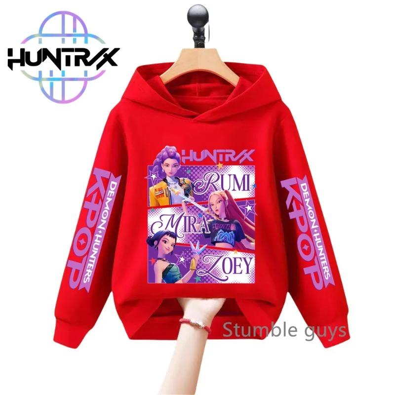 Kids Anime KPop Demon Hunters Hoodie Autumn Long Sleeve Sweatshirt Sportswear Cartoon Hoodies