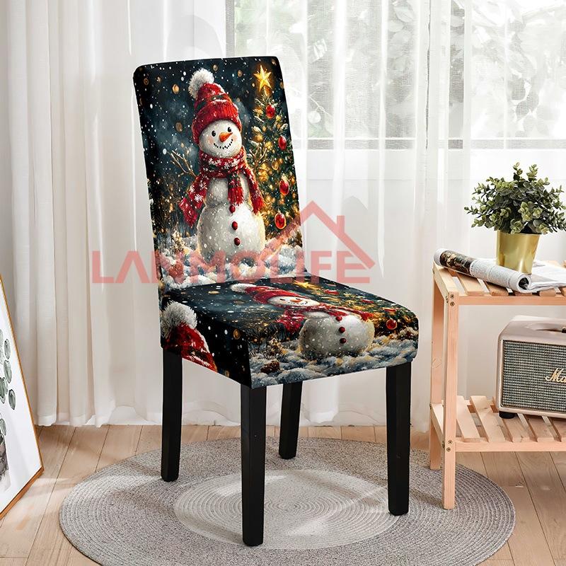 

Christmas Chair Cover Full Package Applicable Decoration Elastic Dining Chair Covers High Back Atmosphere navidad M110 General