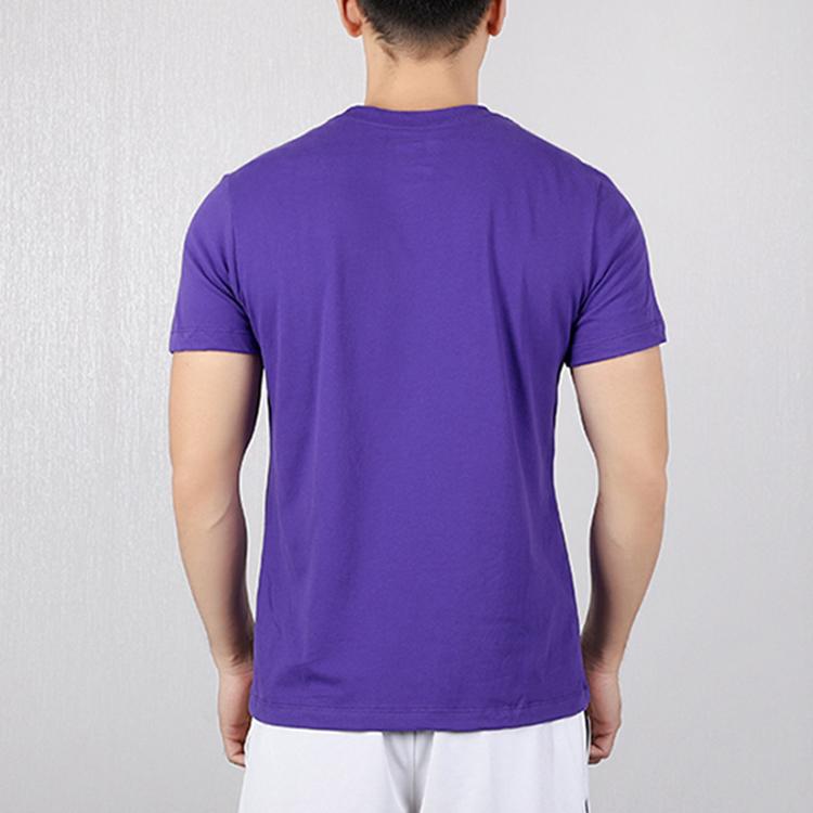 Nike Dri-Fit NBA Los Angeles Lakers Crew Neck Short Sleeve T-Shirt Men Tops Purple AT0422-547