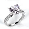 Sweet Heart-shaped Diamond Open Ring, Light Luxury Full Ring Women's Ring, Valentine's Day Gift Decorative Jewelry