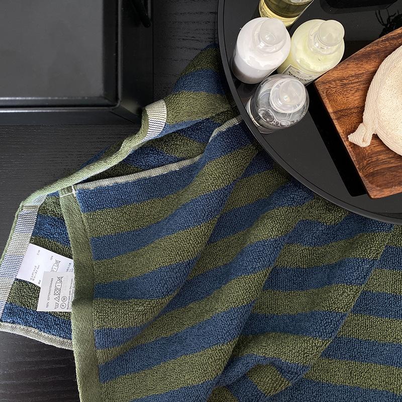 Vintage Ins Jacquard Checkered Long Pile Face Towel Wash Towel Household Bath Towel Absorbent Large Gift