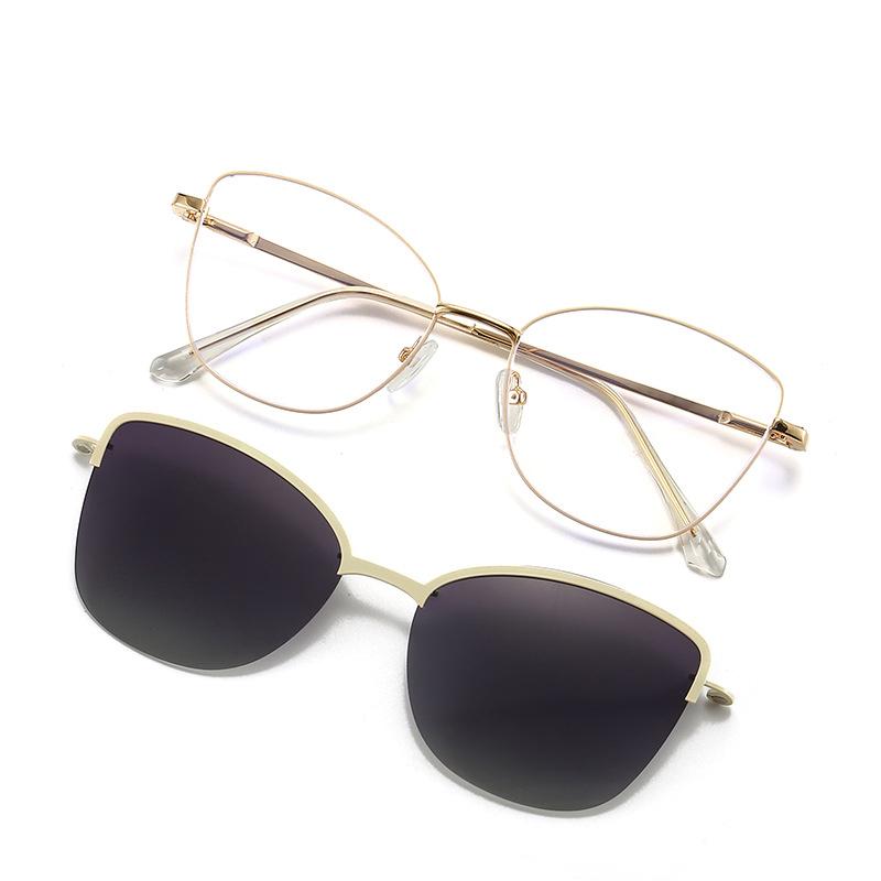 

VICKY New Fashion Cat Eye Polarized Sunglasses Magnetic Clip-On Myopia Optical Glasses Customizable Prescription 7015 0